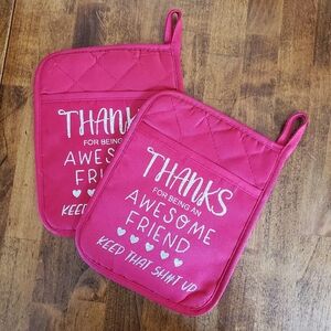 Awesome Friend Bright Red Pot Holders